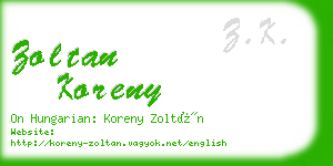 zoltan koreny business card